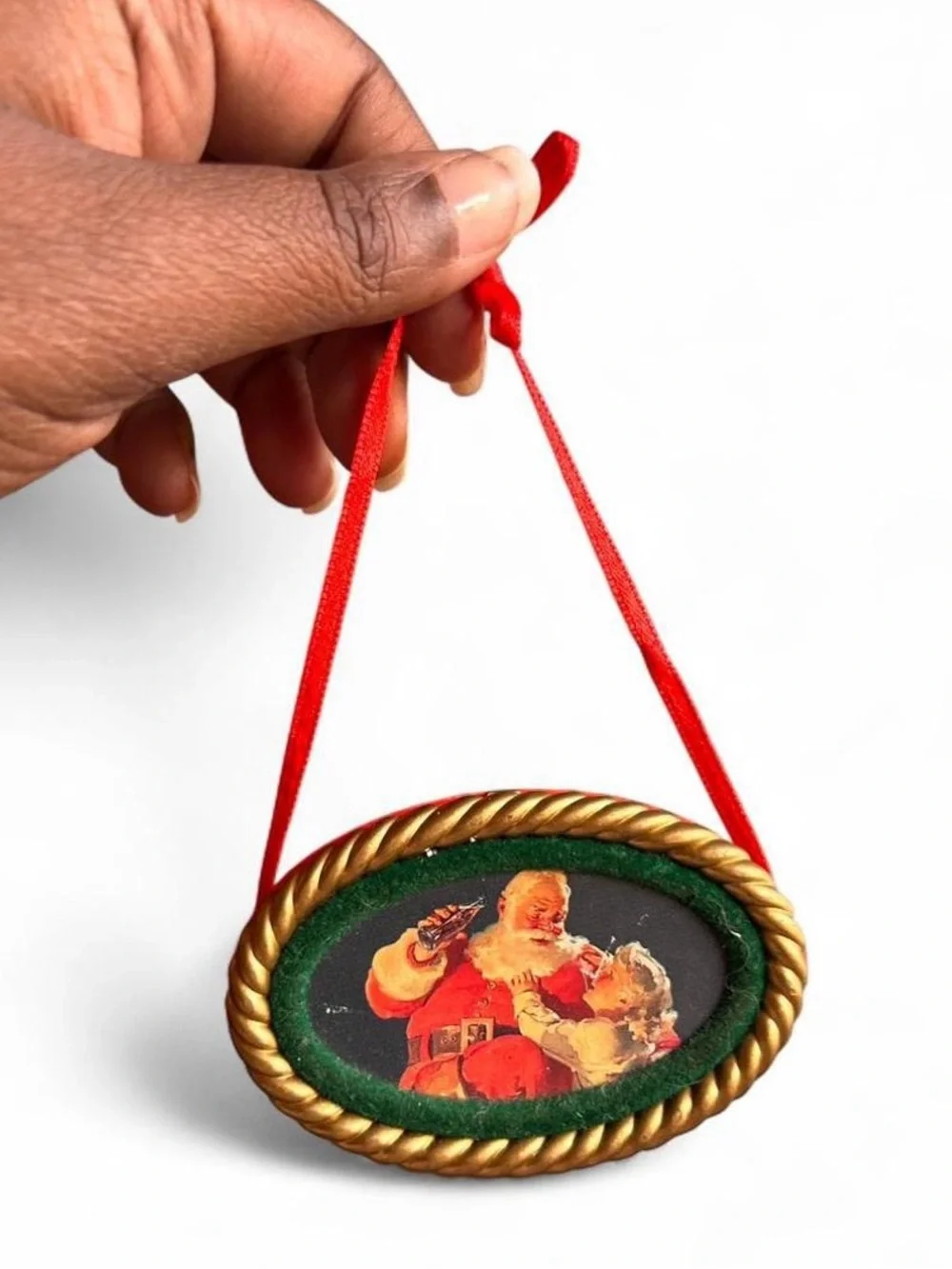 1991 Coca-Cola Santa Ornament Vintage Holiday Christmas Tree Decoration Classic